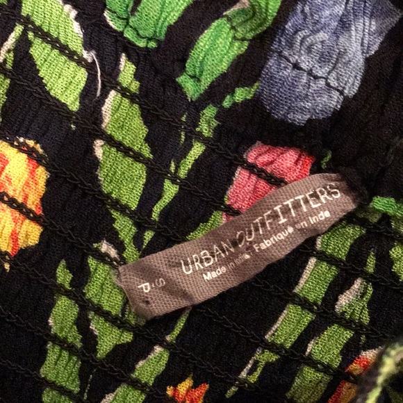 Green Floral Sabrina Gauze Mini Smocked Dress NWT - Picture 5 of 8